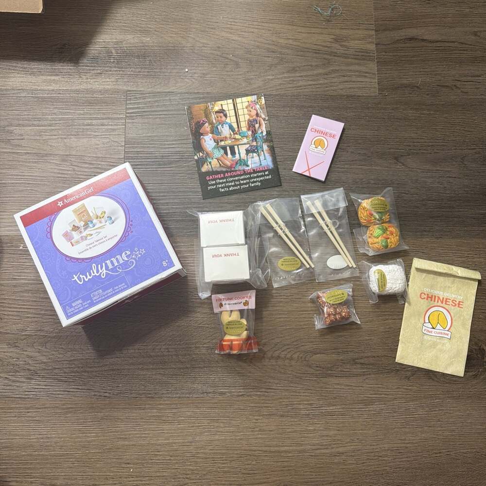 American Girl "Chinese Takeout Set" Food Truly Me Box (Missing Sparking Water)